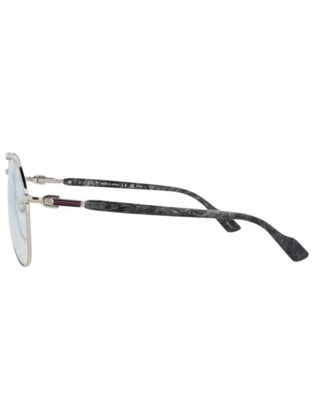 New Gucci Mens Aviator Silver Silver Transparent Fashion Designer Eyeglasses